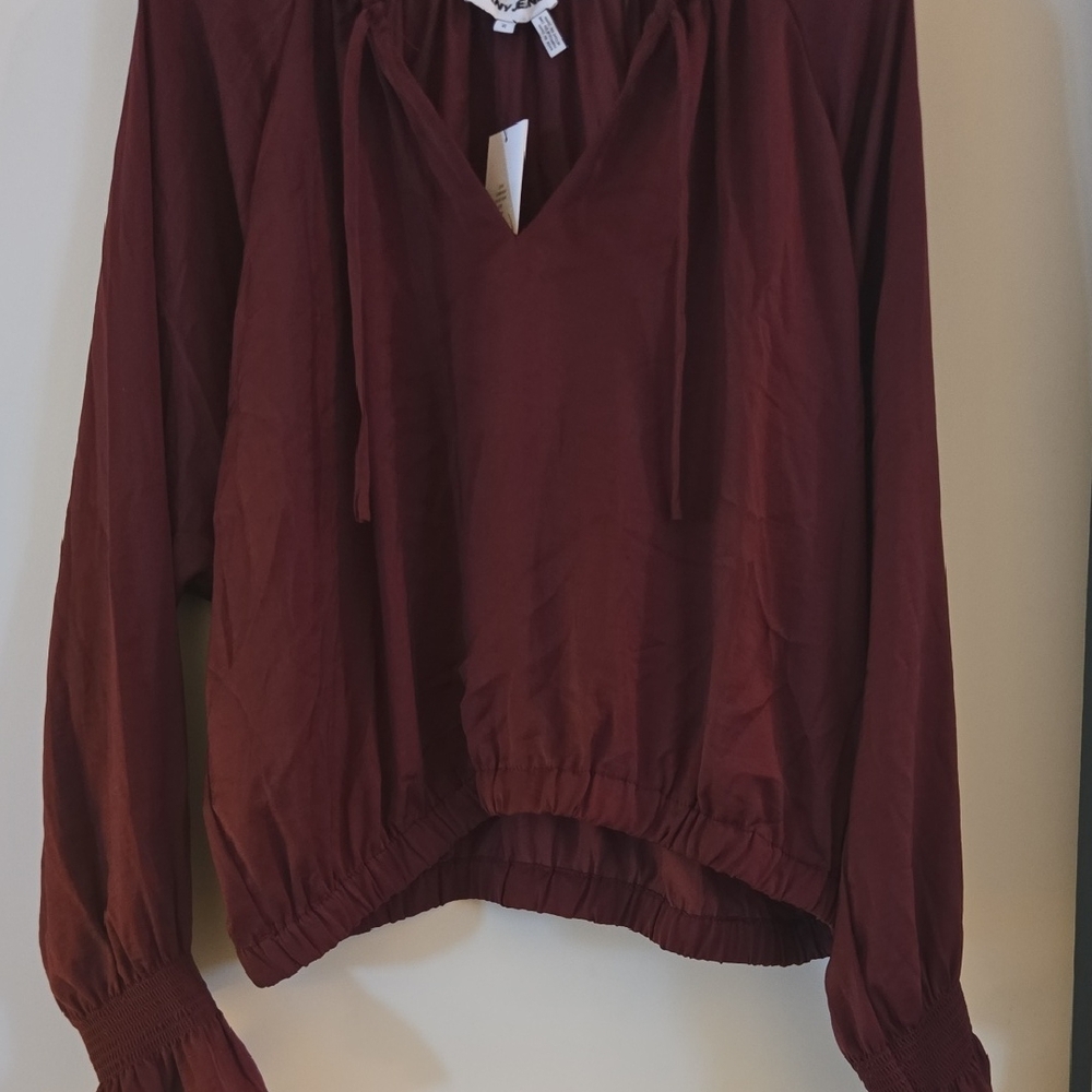 Women's Burgundy Long Sleeve Top